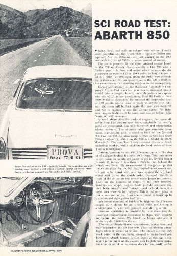 1960 fiat abarth 850 - road test -  classic article h04