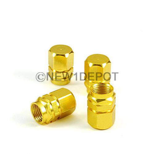 4 pcs golden tire rim wheel valves cap light metal for car truck motorcycle nd