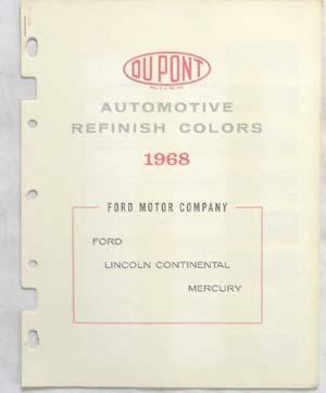 1968 ford lincoln mercury dupont color paint chip book all models original