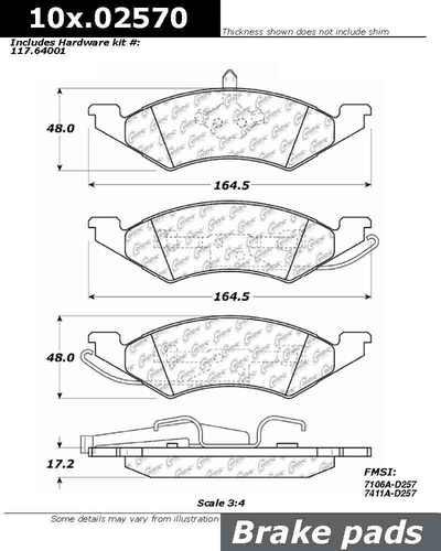 Centric 104.02570 brake pad or shoe, front