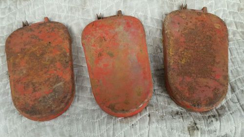 Lot of 3 vintage miro-flare model 20 miroflex metal red emergency road reflector