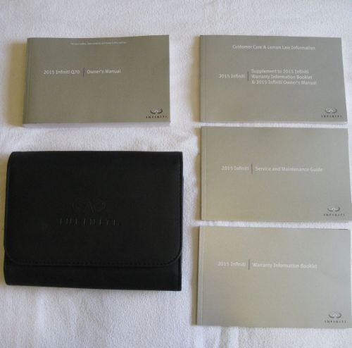 2015 infiniti q70 sedan owners manual set w/case &amp; nav guide (n)