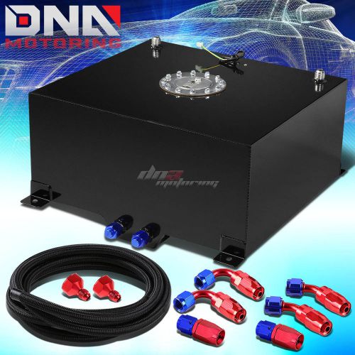 15.5 gallon/58l black aluminum fuel cell tank+level sender+nylon oil feed kit