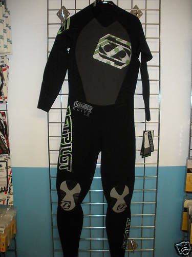 Jet pilot wetsuit men&#039;s black/green chamber elite fullsuit 3/2mm medium new!