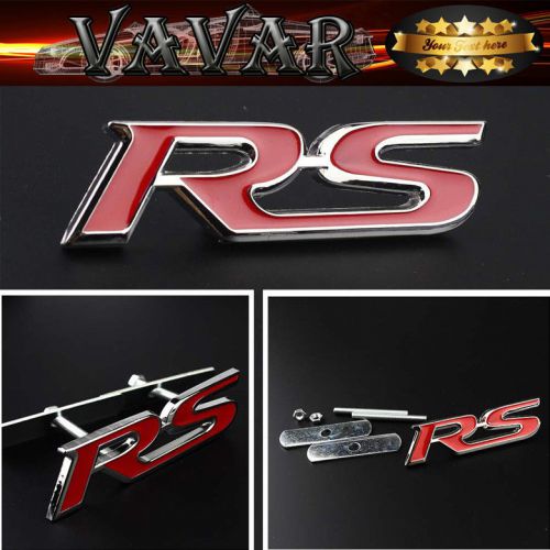 3d metal rs logo front racing grill grille red rs badge emblem