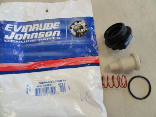 Evinrude johnson 435597 thermostat &amp; cover marine boat