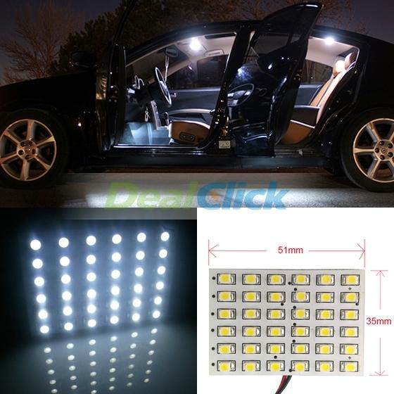 2x dome map interior light bulb 36-smd led panel xenon hid lamp white