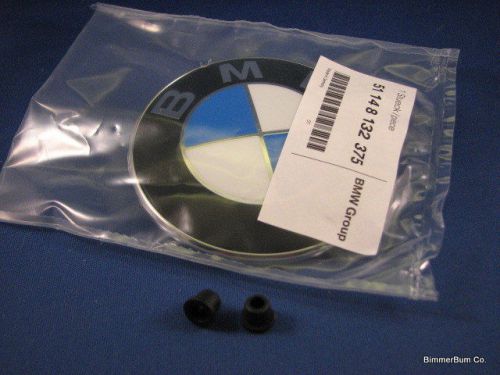 Bmw hood &amp; trunk emblem factory part w/ grommets e38 740i 740il 750il new