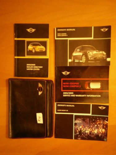 2002 2003 mini cooper  s owners manual set w/ case  #14