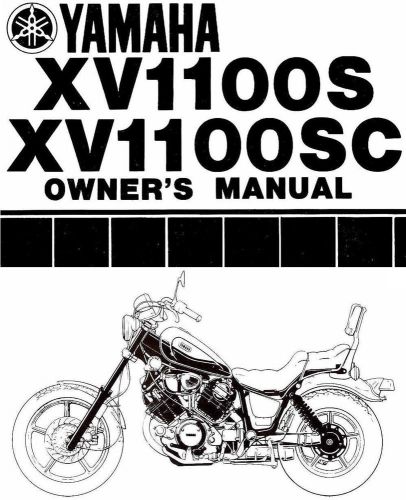 1986 yamaha xv1100 virago 1100 motorcycle owners manual-xv1100s-xv1100sc-xv 1100