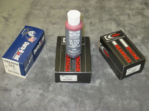 Chevrolet 350 king main+rod bearings+durabond cam bearings w/lube habla espanol