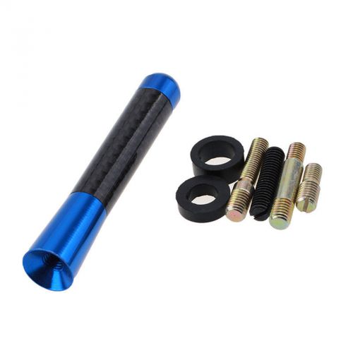 1x universal auto car roof decorative decorate antenna aerial carbon fiber+blue