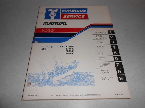 1977 175 hp johnson outboard motor repair &amp; service manual evinrude 200 hp