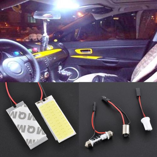 2pcs hid 36 cob led dome map bulb light car interior panel lamp xenon white 12v