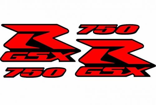 Gsxr 750 fairing &amp; tail decal set, red, fits suzuki gsx-r, 4pcs, stickers kit