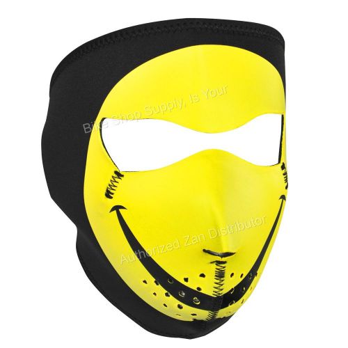 Zan headgear wnfm071, neoprene full mask, reversible to black, smiley face mask