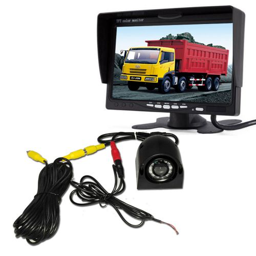 7&#034; tft lcd monitor + 12-24v night vision waterproof reversing ccd color camera