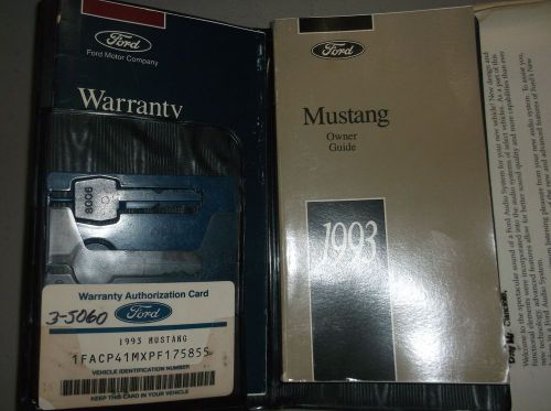 1993 ford mustang gt lx owners manual original and case + 2 supplements