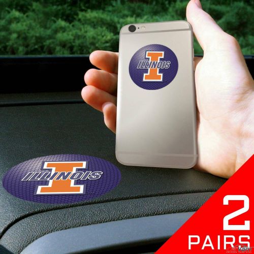 Fanmats - 2 pairs of university of illinois dashboard phone grips 13067