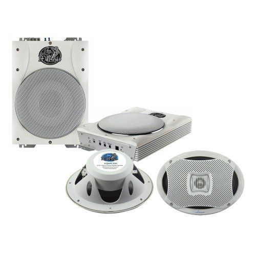 Lanzar active amplified yacht/waterproof subwoofer system+2-way marine speakers