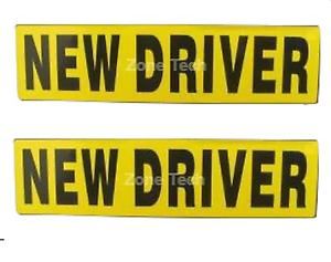 Zone tech 2x new driver stickers reflective vehicle car signs bumper decals