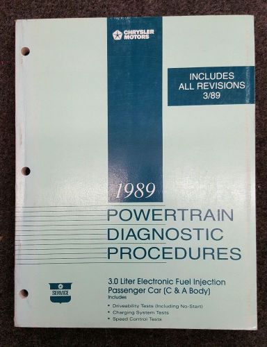 1989 chrysler motors powertrain diagnostic procedures 3.0l for c &amp; a body