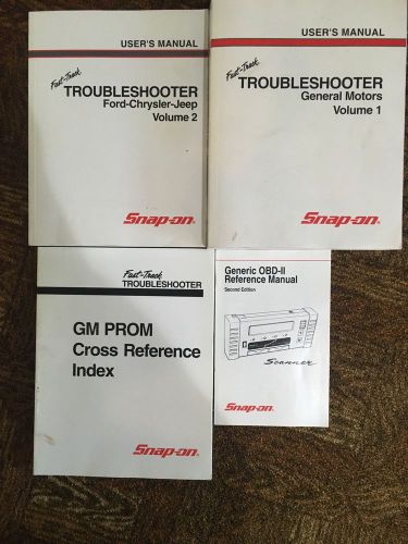 Lot of 4 snap-on fast track troubleshooter manuals 2000 gm ford chrysler jeep