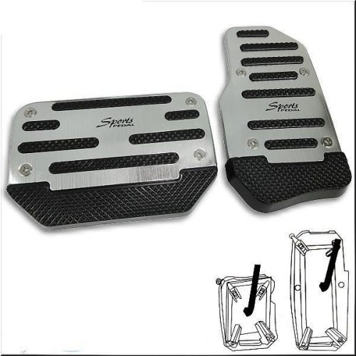 Car automatic transmission pedals aluminum silver 2 pieces #1