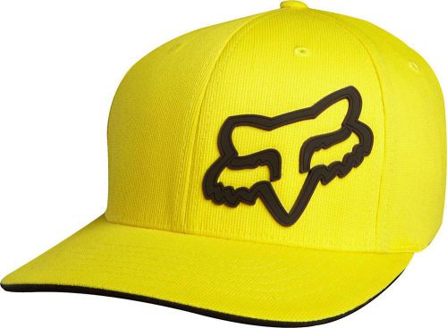 New fox racing signature  flexfit hat yellow 68073 flex fit cap motocross