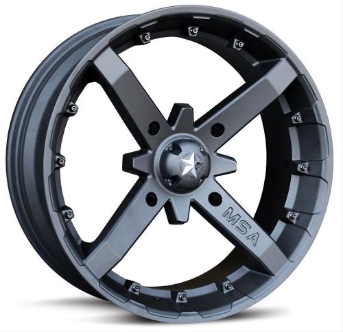 Msa wheel m23 battle 14x10 4x137mm alum 1-piece black matte each wheel m23-04037