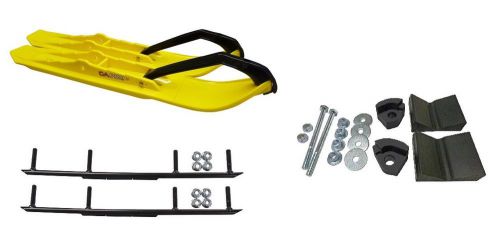 C&amp;a pro yellow xcs snowmobile skis complete kit