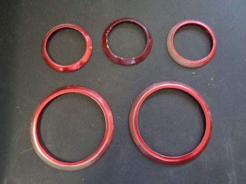 Red anodized gauge bezels 2 of 3 3/8&#034; and 3 of 2 1/8&#034;