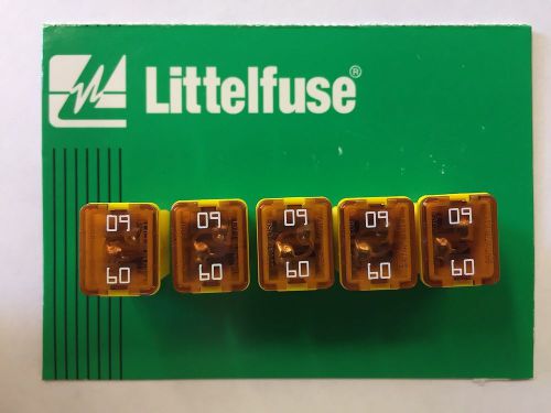 Set of 5: genuine littelfuse automotive j case 60 amp 58v low profile fuse jcase