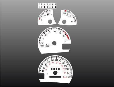 1998-2003 pontiac grand prix instrument cluster white face gauges 97-03