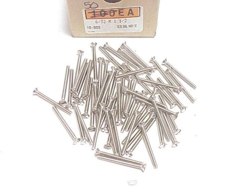 50 new stainless steel 6/32 x 1 1/2&#034; screws slotted oval  nascar