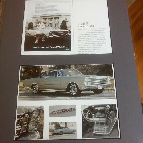 Fomoco ford dealer art w/mat 12x16. 1967 galaxie 500 &#034;introducing the white hots