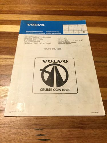 Volvo oem 240 series shop papers - cruise control installation