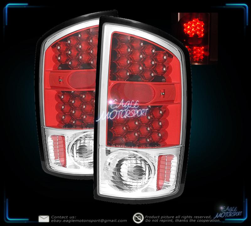 2002-2006 dodge ram 1500/2500/3500 led red clear tail lamps rear lamps 3rd style