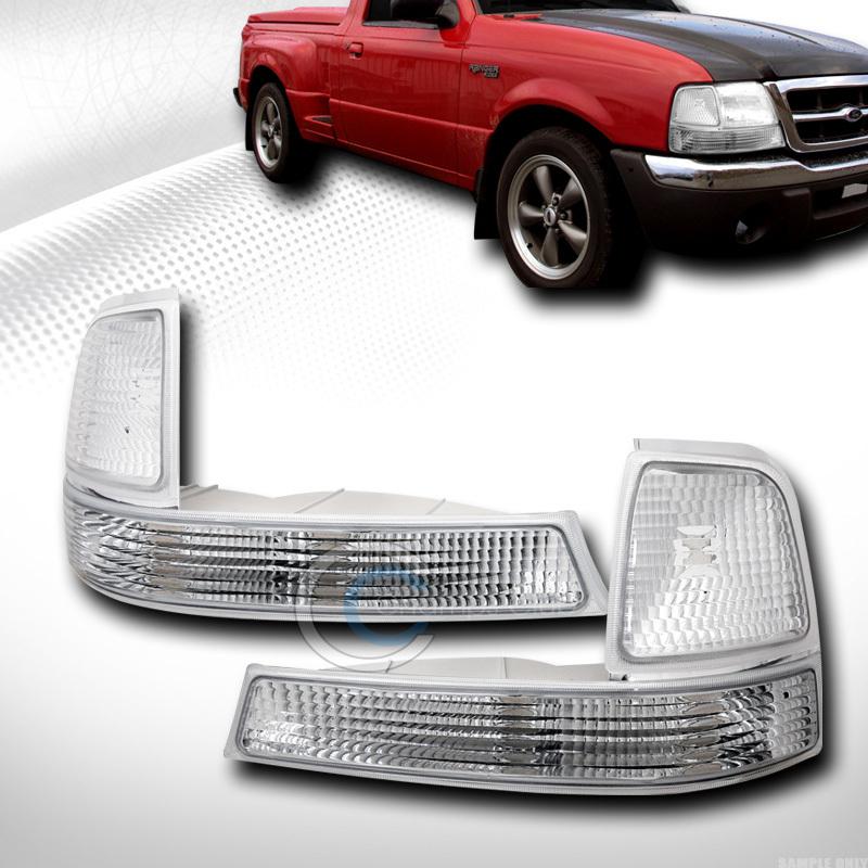 Chrome clear lens signal parking bumper corner lights lamps k2 98-00 ford ranger