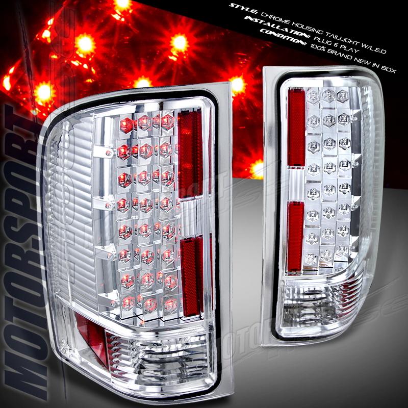 2007-2010 chevy silverado 1500 pickup chrome led rear taillights lt wt ltz pair