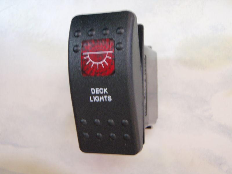 Deck lights switch marine parts boat carling v1d1 1 red lens black contura ii