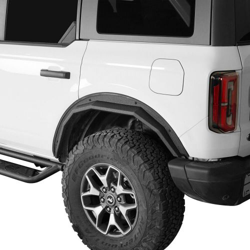 Fit 21-24 ford bronco 4 doors 4pcs steel front &amp; rear fender flares armor guard