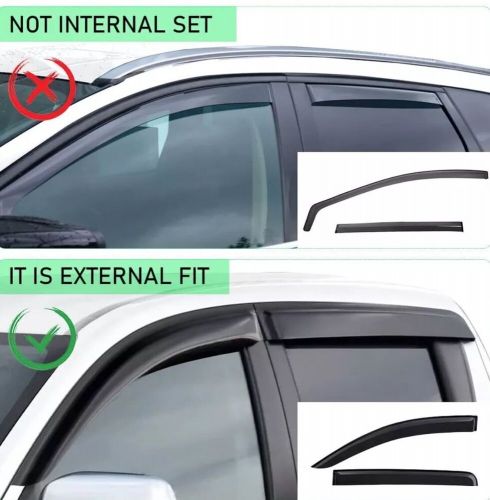 Mitsubishi warrior l200 mk5 2015-2024 smoke black wind deflectors sun shields uk