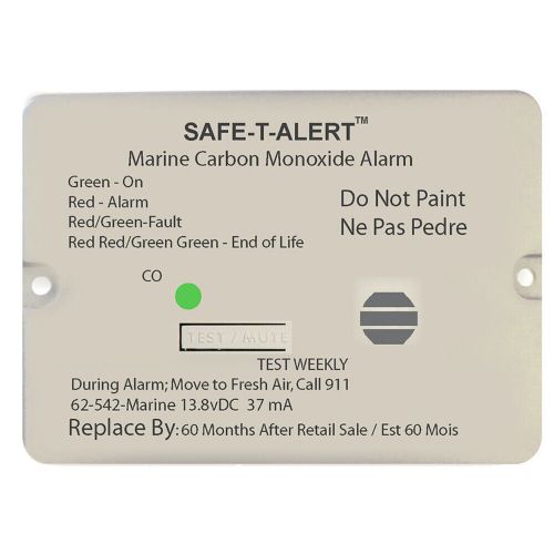 Safe-t-alert 62 series carbon monoxide alarm - 12v - 62-542-marine - flush mount