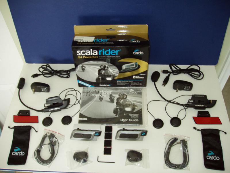 Cardo scala rider g4 powerset, lightly used, motocycle communication devices