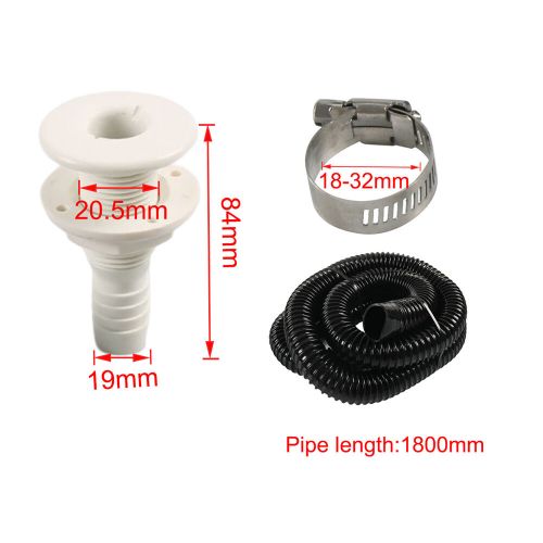 For boats 3/4 inch hose bilge pump installation kit with thru hull drain plug