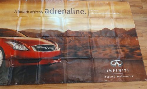 Garage shop wall banner flag big 10&#039; grommets red infiniti g35 convertible htf