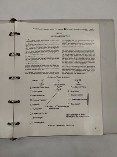 Avco lycoming 76 series engines overhaul manual part no. 60294-9-original