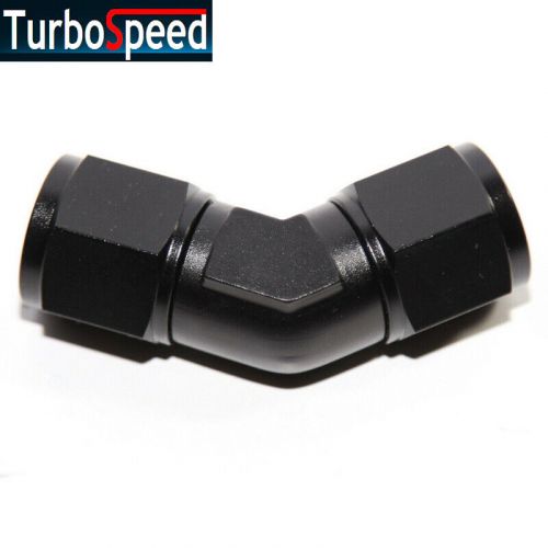 1pcs an10 female to an-10 female 45 degree flare black swivel fitting adapter