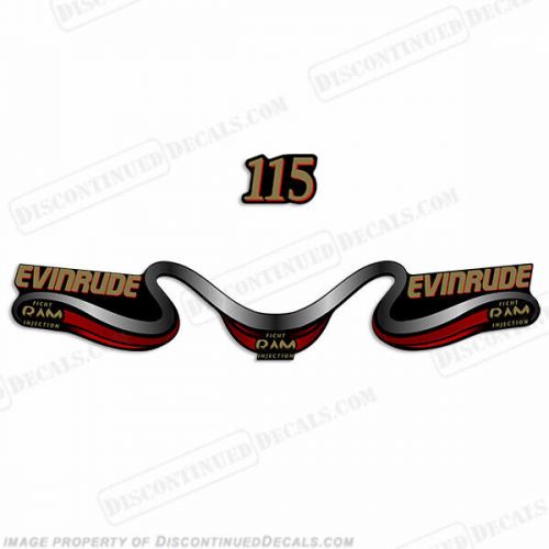 Fits evinrude 115 decal kit - red